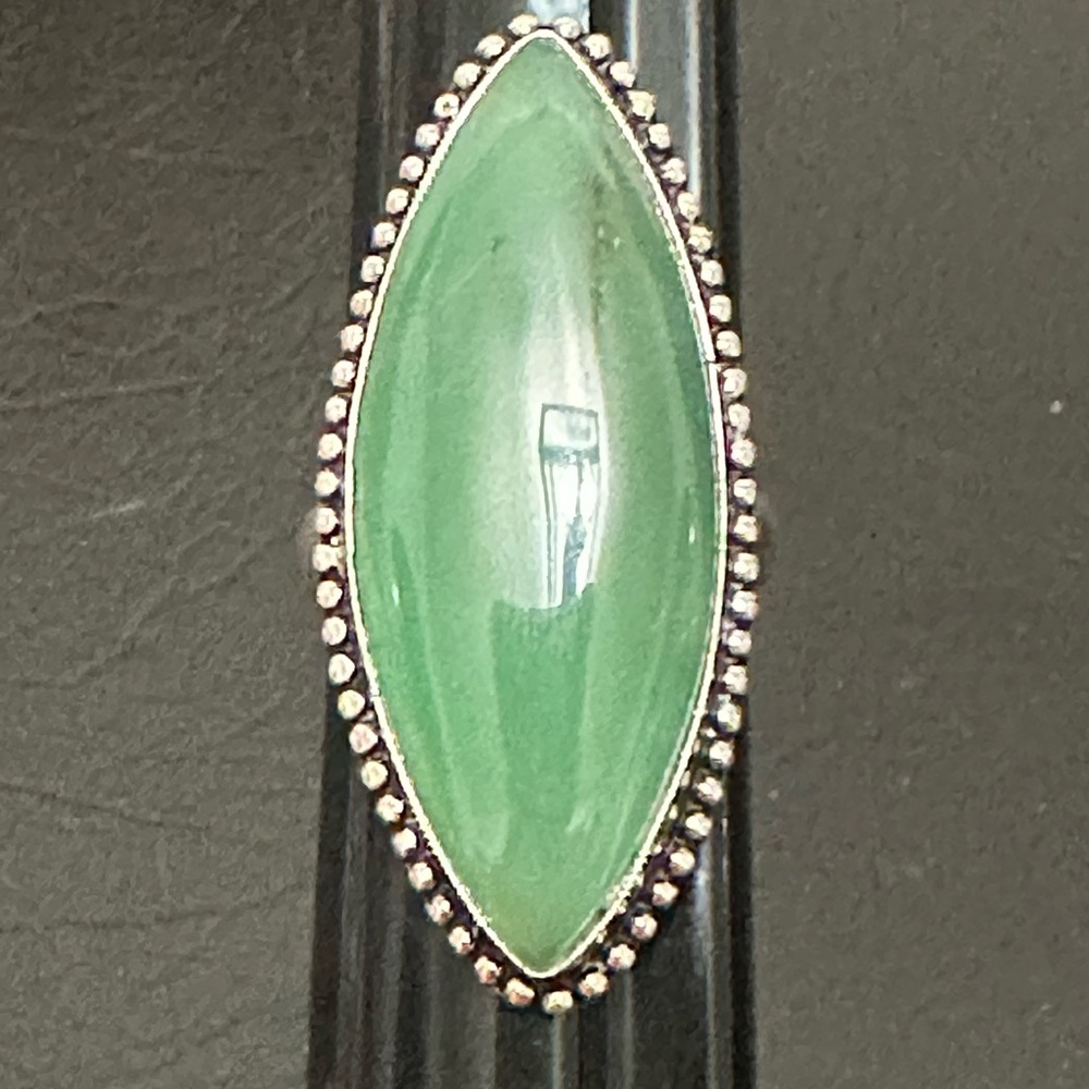 New Large Green Chalcedony Ring - image 1